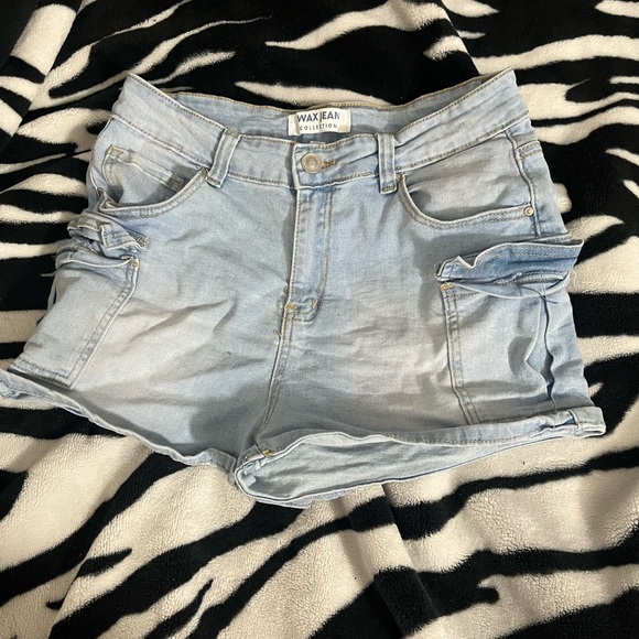 wax jeans womens faded denim shorts - Picture 1 of 3